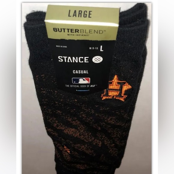 Stance Astros Mesh Crew Socks 1 Pair Men 9-13 Black Orange Baseball MLB Houston - Picture 11 of 11
